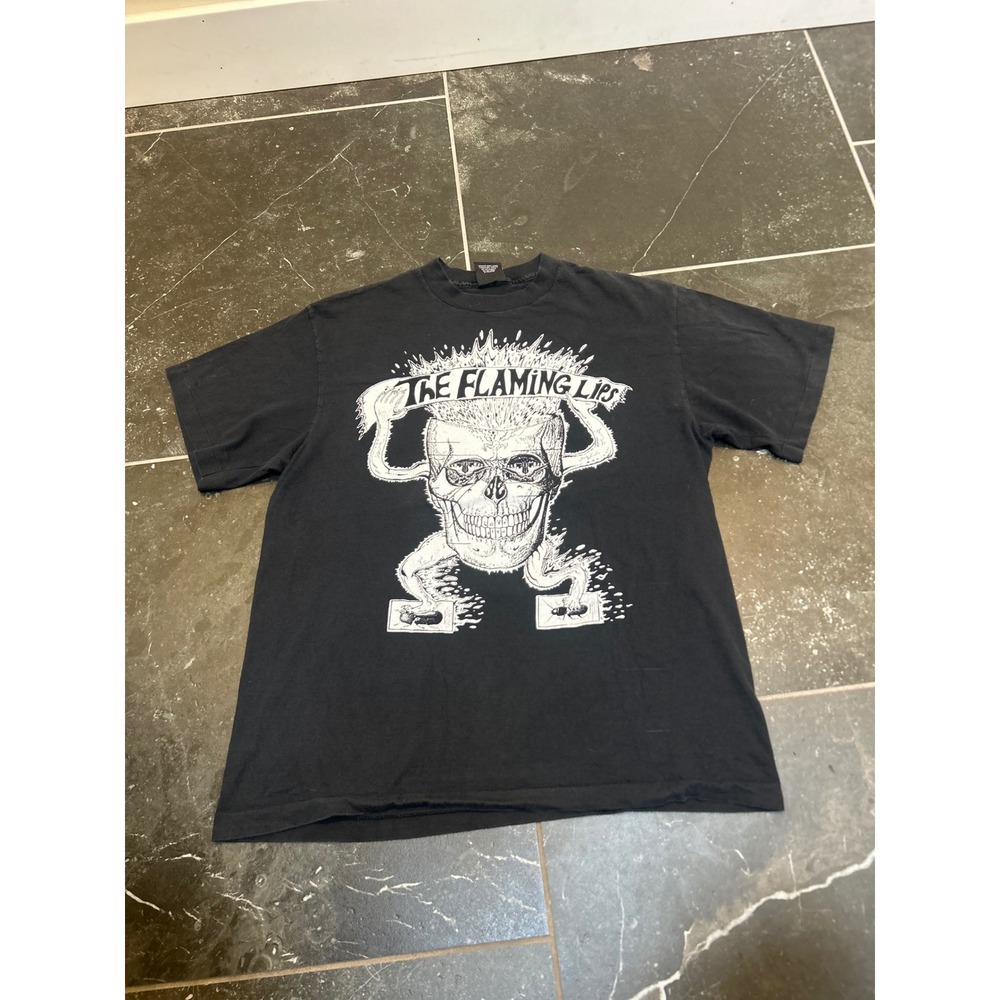 Vintage 1995 The Flaming Lips Evil Music For Evil People T-Shirt Giant XL Black